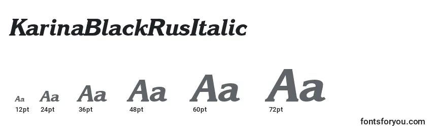 KarinaBlackRusItalic Font Sizes