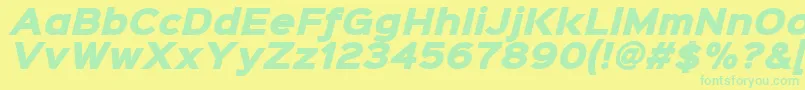Lisätietoja Sinkinsans900xblackitalic-fontista Sinkinsans900xblackitalic-fontti – vihreät fontit keltaisella taustalla