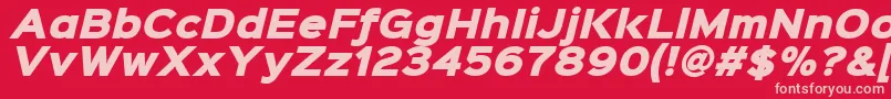 Czcionka Sinkinsans900xblackitalic – różowe czcionki na czerwonym tle
