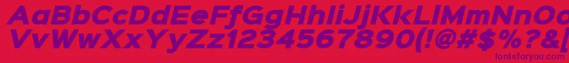 Czcionka Sinkinsans900xblackitalic – fioletowe czcionki na czerwonym tle