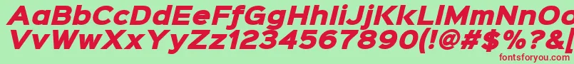 Czcionka Sinkinsans900xblackitalic – czerwone czcionki na zielonym tle