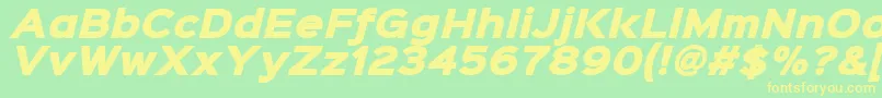 Sinkinsans900xblackitalic Font – Yellow Fonts on Green Background