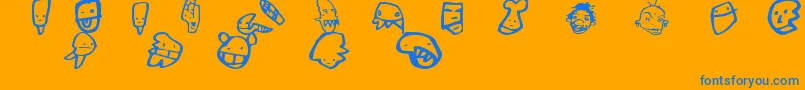 フォントTruck – オレンジの背景に青い文字