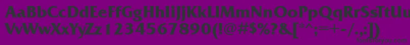 FrizquadrataattBold-Schriftart – Schwarze Schriften auf violettem Hintergrund
