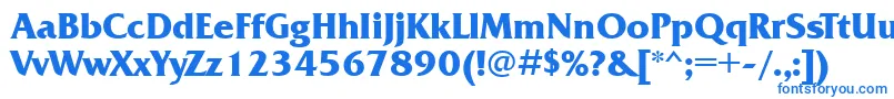 フォントFrizquadrataattBold – 白い背景に青い文字