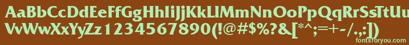 FrizquadrataattBold Font – Green Fonts on Brown Background