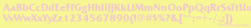 FrizquadrataattBold Font – Pink Fonts on Yellow Background