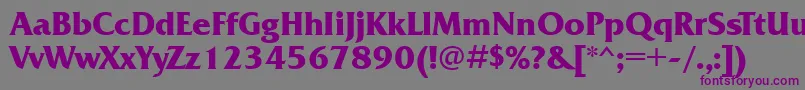 FrizquadrataattBold-Schriftart – Violette Schriften auf grauem Hintergrund