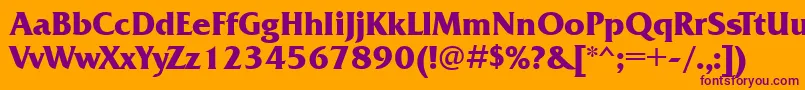 FrizquadrataattBold Font – Purple Fonts on Orange Background