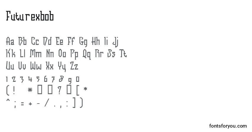 Schriftart Futurexbob – Alphabet, Zahlen, spezielle Symbole