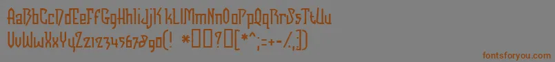 フォントFuturexbob – 茶色の文字が灰色の背景にあります。