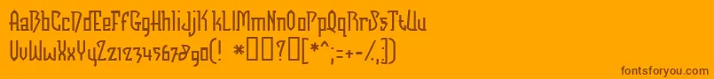 フォントFuturexbob – オレンジの背景に茶色のフォント