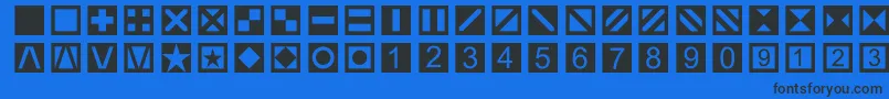 フォントLinotypetapestryquadrate – 黒い文字の青い背景