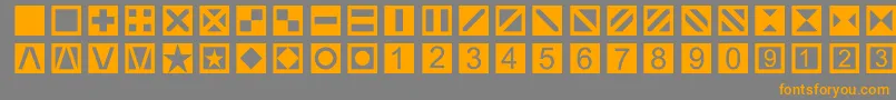 Linotypetapestryquadrate Font – Orange Fonts on Gray Background