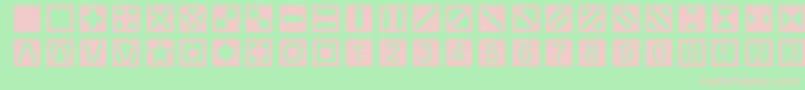 フォントLinotypetapestryquadrate – 緑の背景にピンクのフォント