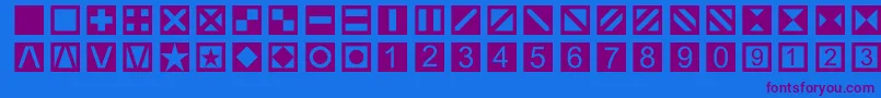 Linotypetapestryquadrate Font – Purple Fonts on Blue Background