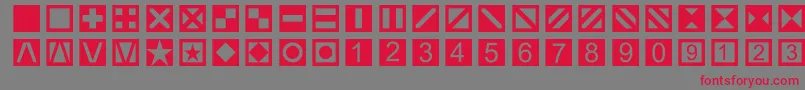 Linotypetapestryquadrate Font – Red Fonts on Gray Background