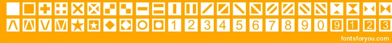 フォントLinotypetapestryquadrate – オレンジの背景に白い文字