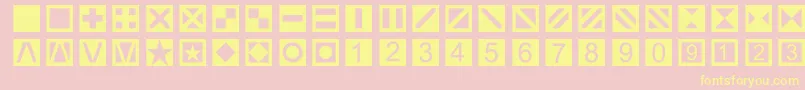 Linotypetapestryquadrate Font – Yellow Fonts on Pink Background