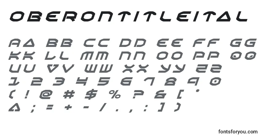 Czcionka Oberontitleital – alfabet, cyfry, specjalne znaki