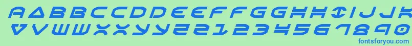 Czcionka Oberontitleital – niebieskie czcionki na zielonym tle