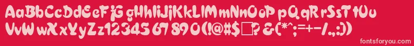 ElaineRegular Font – Pink Fonts on Red Background