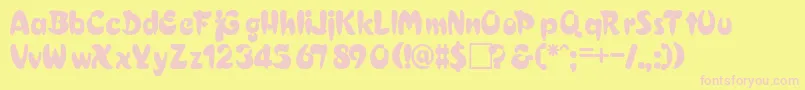 ElaineRegular Font – Pink Fonts on Yellow Background