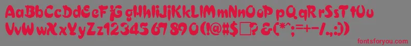 フォントElaineRegular – 赤い文字の灰色の背景