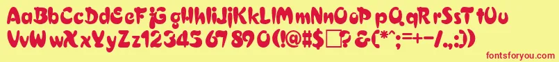 ElaineRegular Font – Red Fonts on Yellow Background