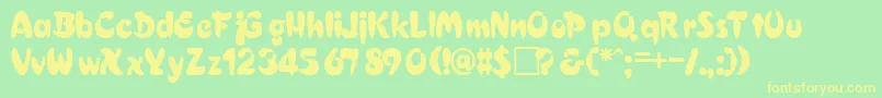 ElaineRegular Font – Yellow Fonts on Green Background