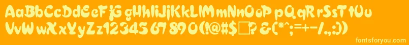 ElaineRegular Font – Yellow Fonts on Orange Background