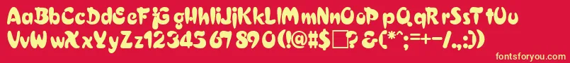 ElaineRegular Font – Yellow Fonts on Red Background