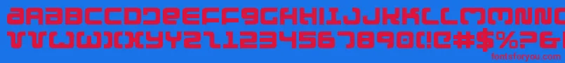 Exedore Font – Red Fonts on Blue Background