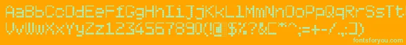 Poligonc Font – Green Fonts on Orange Background