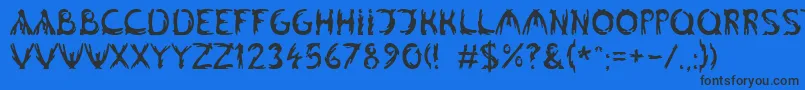 Linotypealgologfont-Schriftart – Schwarze Schriften auf blauem Hintergrund