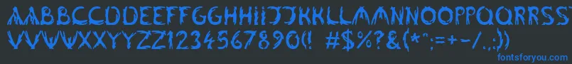 フォントLinotypealgologfont – 黒い背景に青い文字