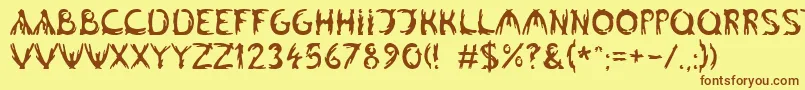 Czcionka Linotypealgologfont – brązowe czcionki na żółtym tle