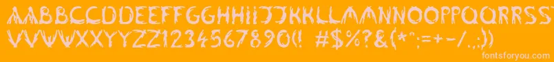 Linotypealgologfont-Schriftart – Rosa Schriften auf orangefarbenem Hintergrund