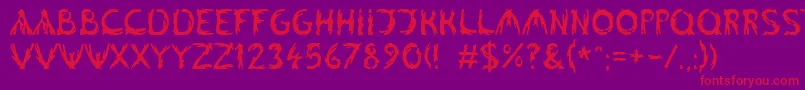 Linotypealgologfont-Schriftart – Rote Schriften auf violettem Hintergrund