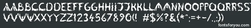 Linotypealgologfont-fontti – valkoiset fontit mustalla taustalla