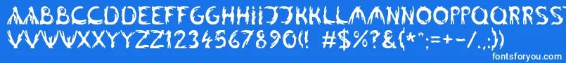 Czcionka Linotypealgologfont – białe czcionki na niebieskim tle