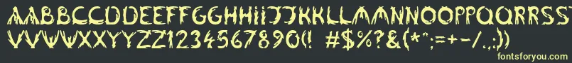 フォントLinotypealgologfont – 黒い背景に黄色の文字