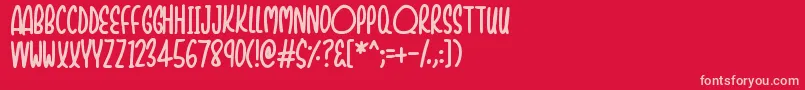 Shockers Font – Pink Fonts on Red Background