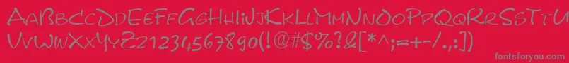 PyxidRegular Font – Gray Fonts on Red Background