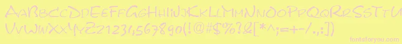 PyxidRegular-Schriftart – Rosa Schriften auf gelbem Hintergrund