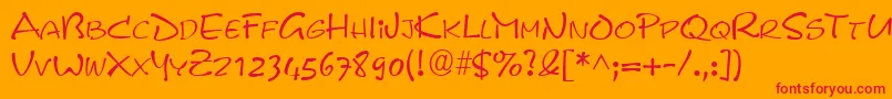 PyxidRegular Font – Red Fonts on Orange Background