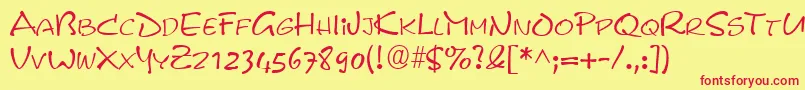 PyxidRegular Font – Red Fonts on Yellow Background