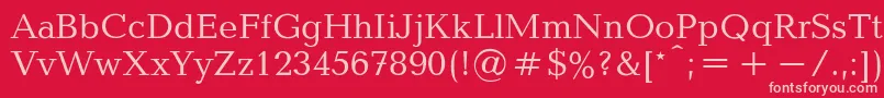 BalticaRegular-fontti – vaaleanpunaiset fontit punaisella taustalla