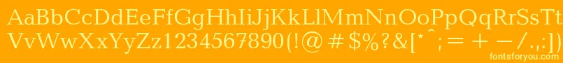 BalticaRegular-fontti – keltaiset fontit oranssilla taustalla