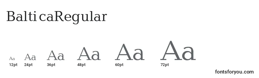 Размеры шрифта BalticaRegular